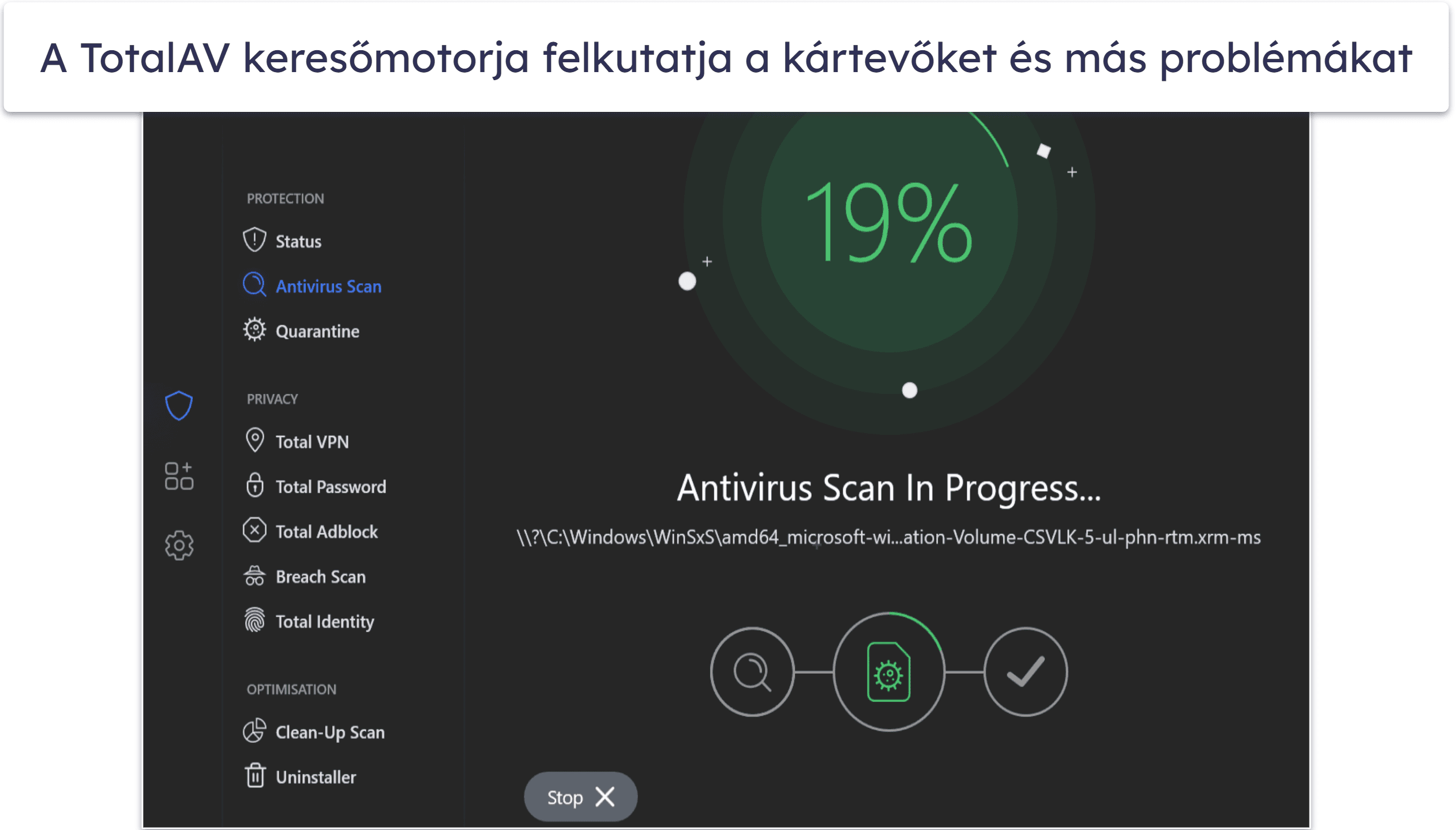 🥈2. TotalAV: A legkönnyebben használható megoldás (szuper barátságos a kezdők számára)