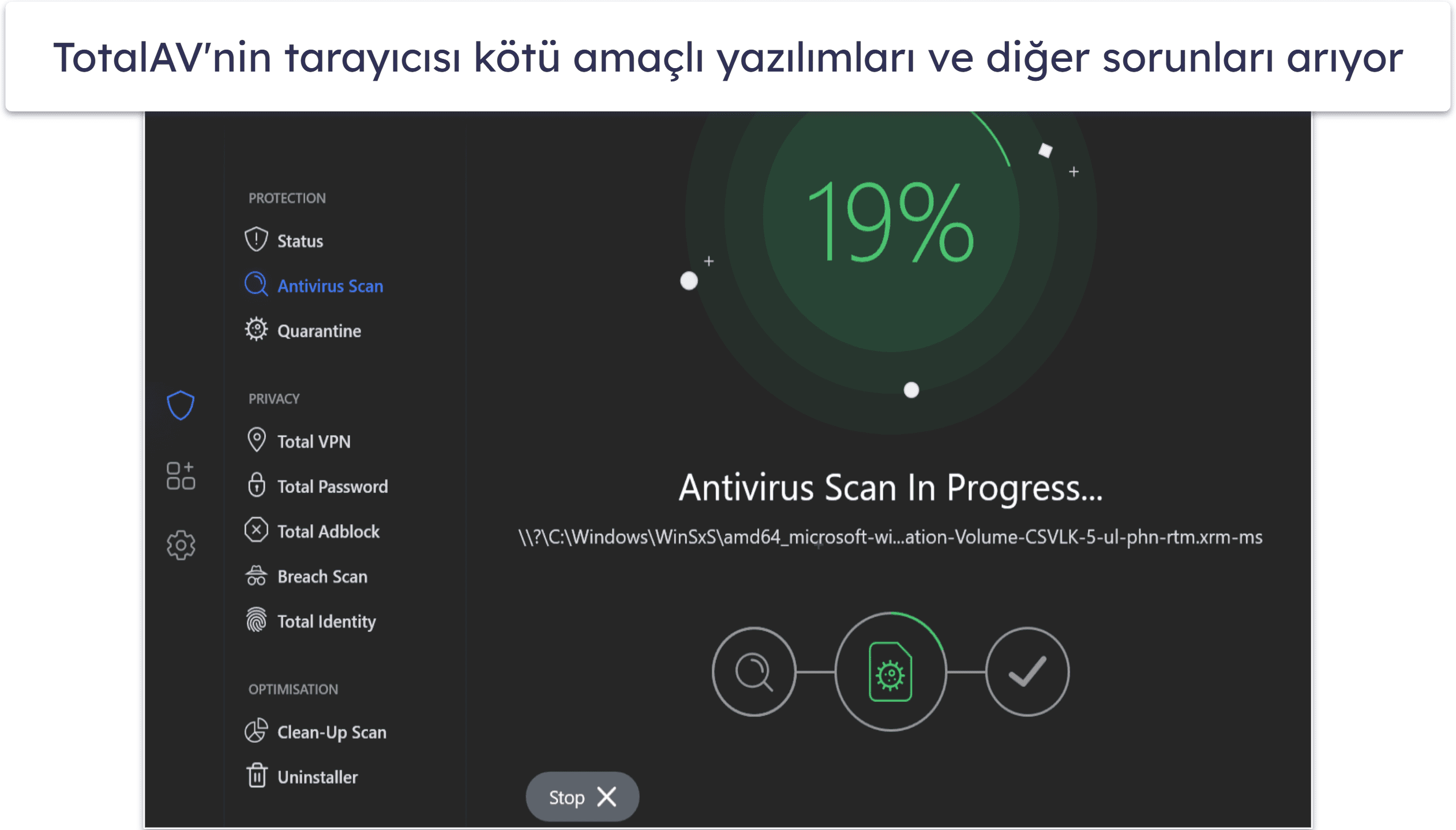 🥈2. TotalAV: Kullanım Kolaylığı İçin En İyisi (Süper Kullanıcı Dostu)