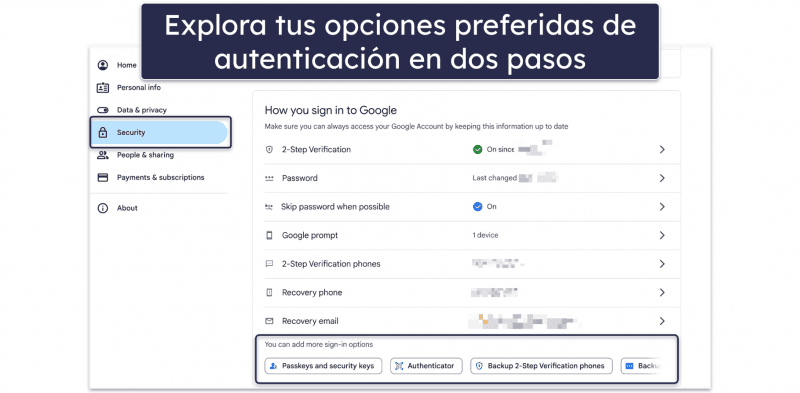 Cómo habilitar la autenticación en dos pasos en tus cuentas
