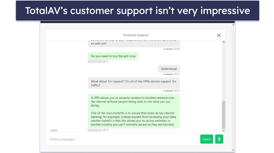 Total VPN Customer Support — There’s Room for Improvement