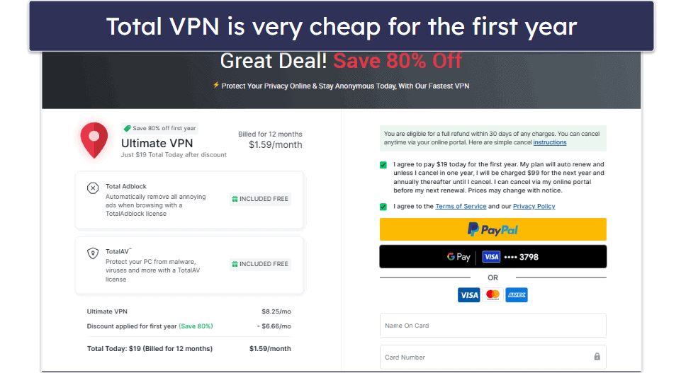 Total VPN Plans &amp; Pricing — Very Cheap + Can Be Purchased With TotalAV Antivirus