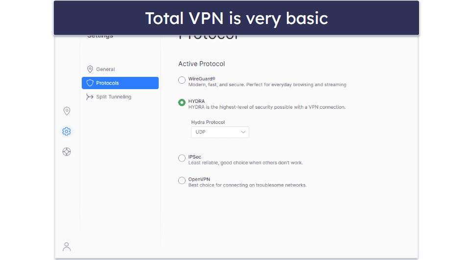 Total VPN Features — Decent Features in an Intuitive Interface