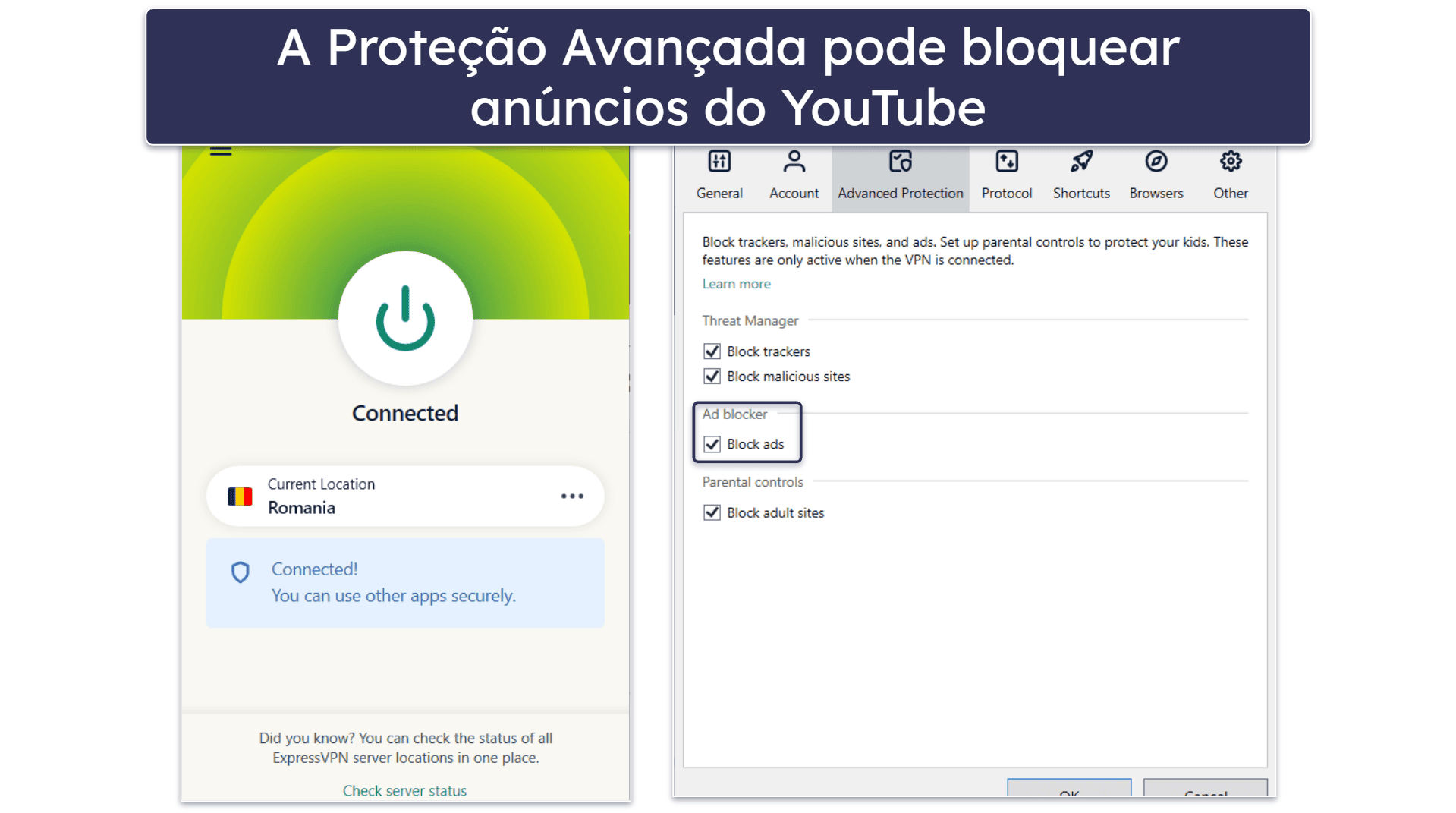🥇1. ExpressVPN: melhor VPN para YouTube em termos gerais