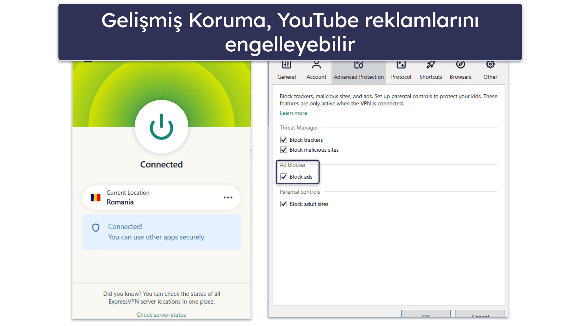 🥇1. ExpressVPN: YouTube İçin Genel Olarak En İyi VPN