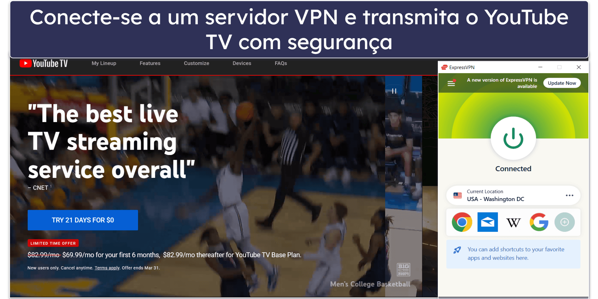 Assista YouTube TV em qualquer dispositivo