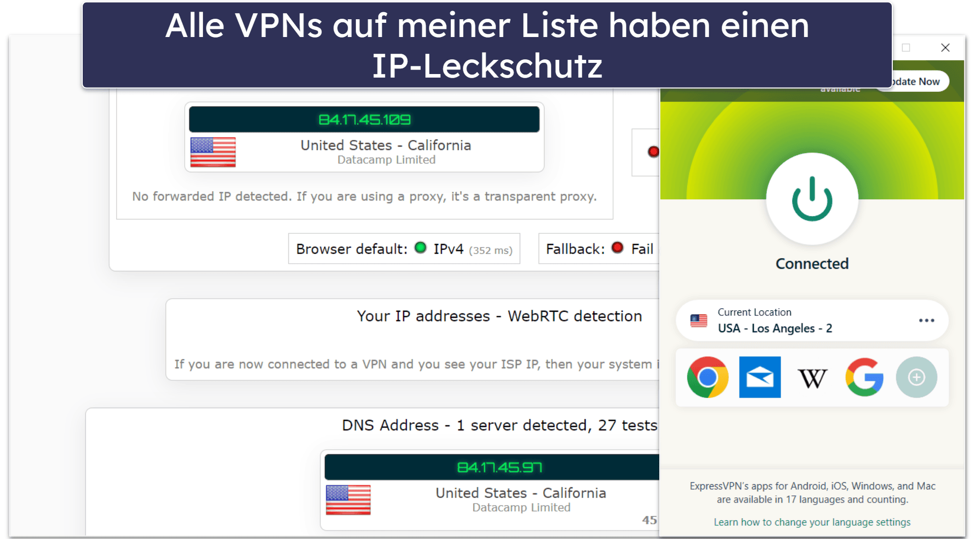 Testmethode: Vergleich und Kriterien für die Rangliste