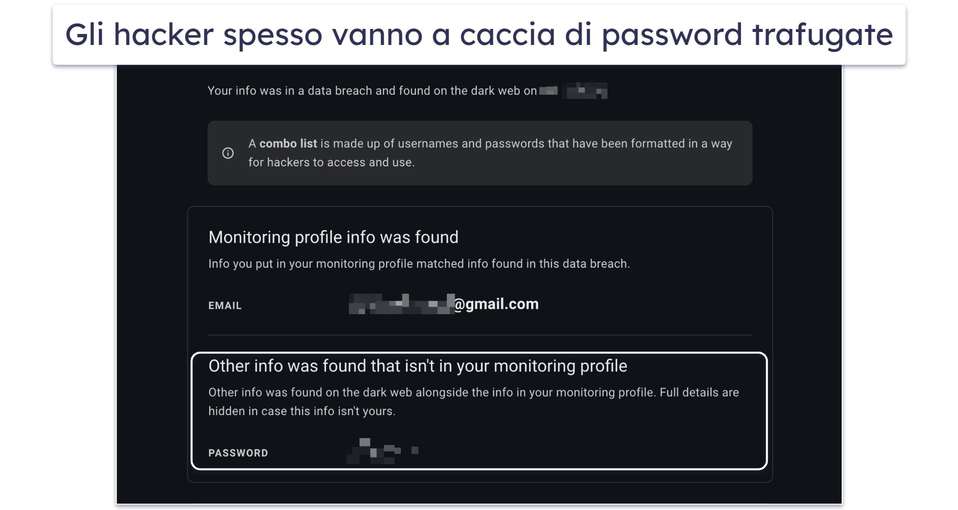 La scansione del dark web ha individuato delle fughe di dati?