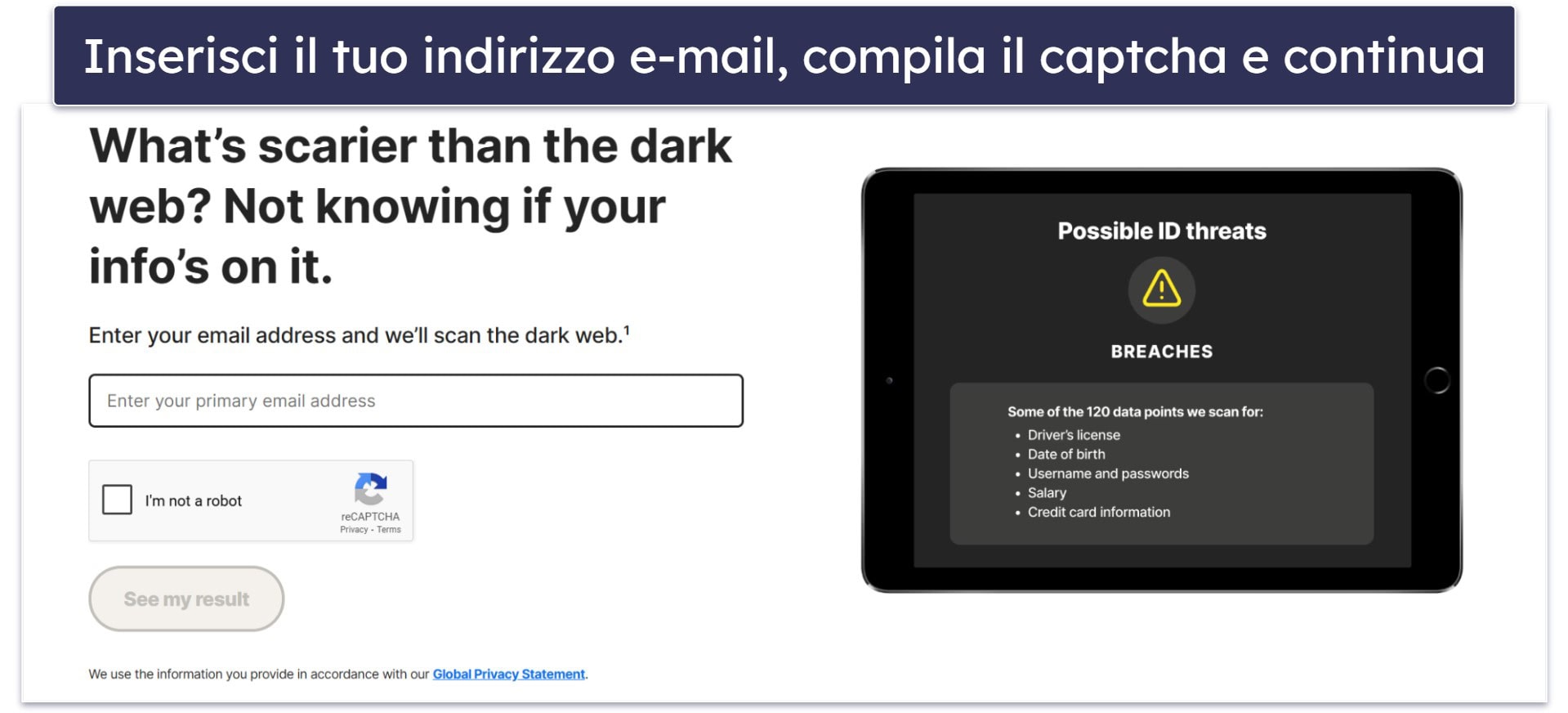 Come eseguire una scansione del dark web