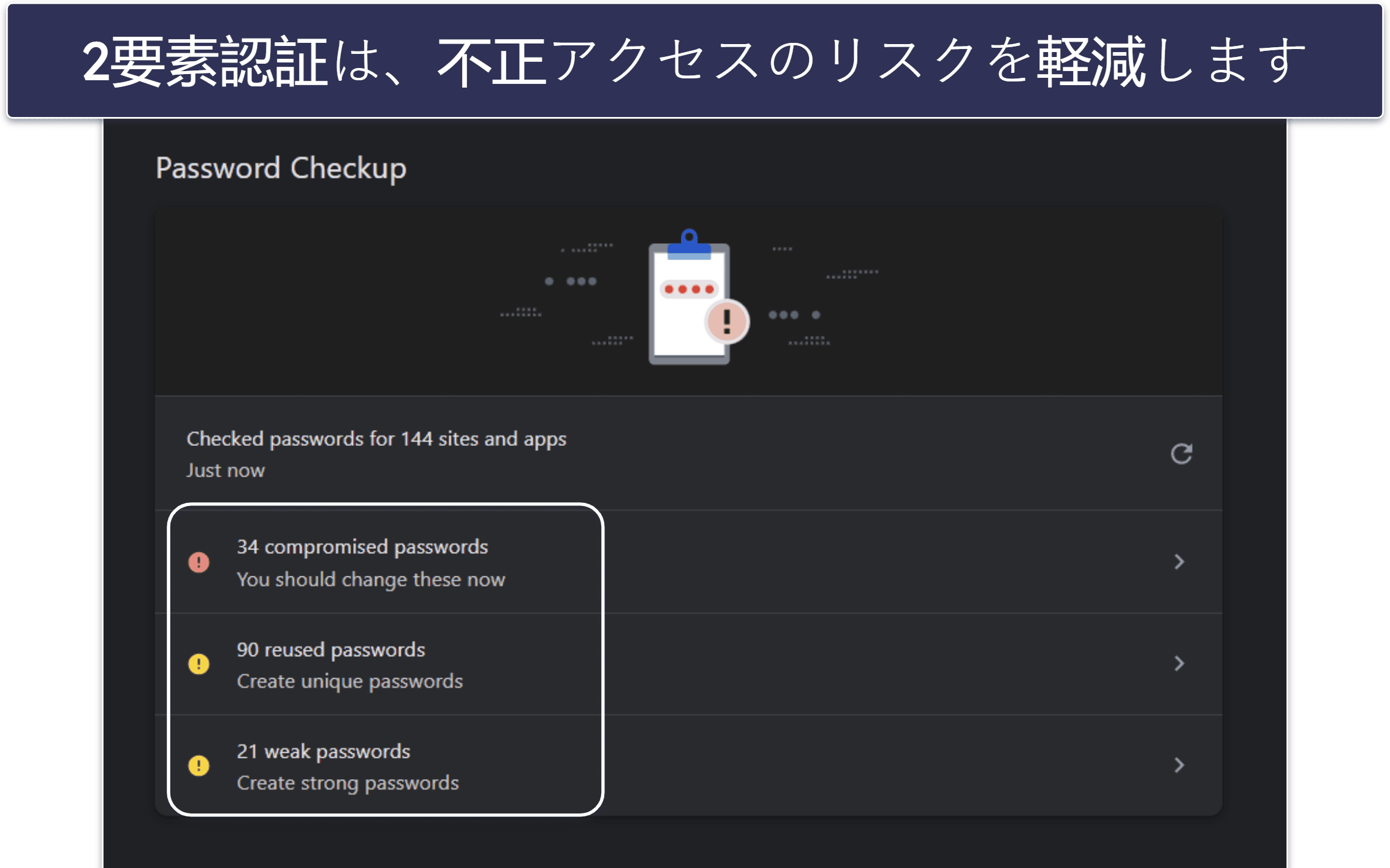 二要素認証を導入すべき理由は?