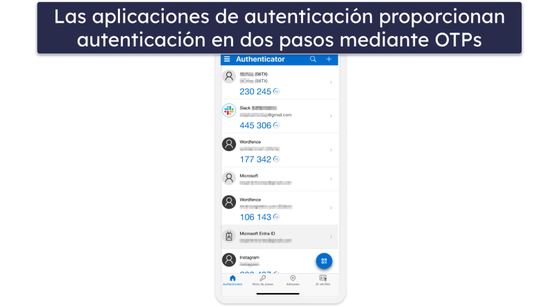 ¿Qué opciones de autenticación en dos pasos tienes?