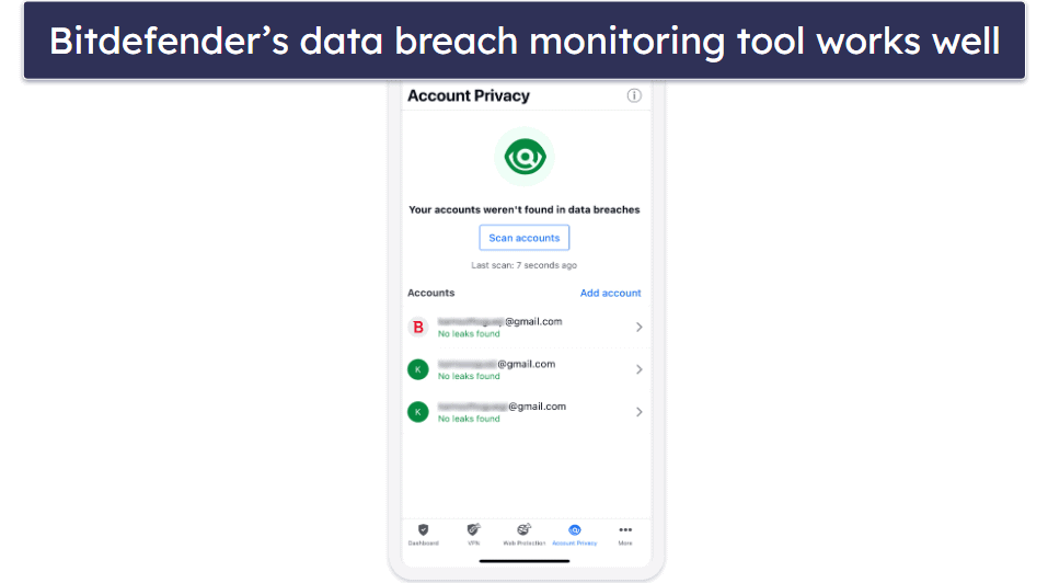 3.🥉 Bitdefender Mobile Security — Good Web Protection &amp; Decent Free VPN