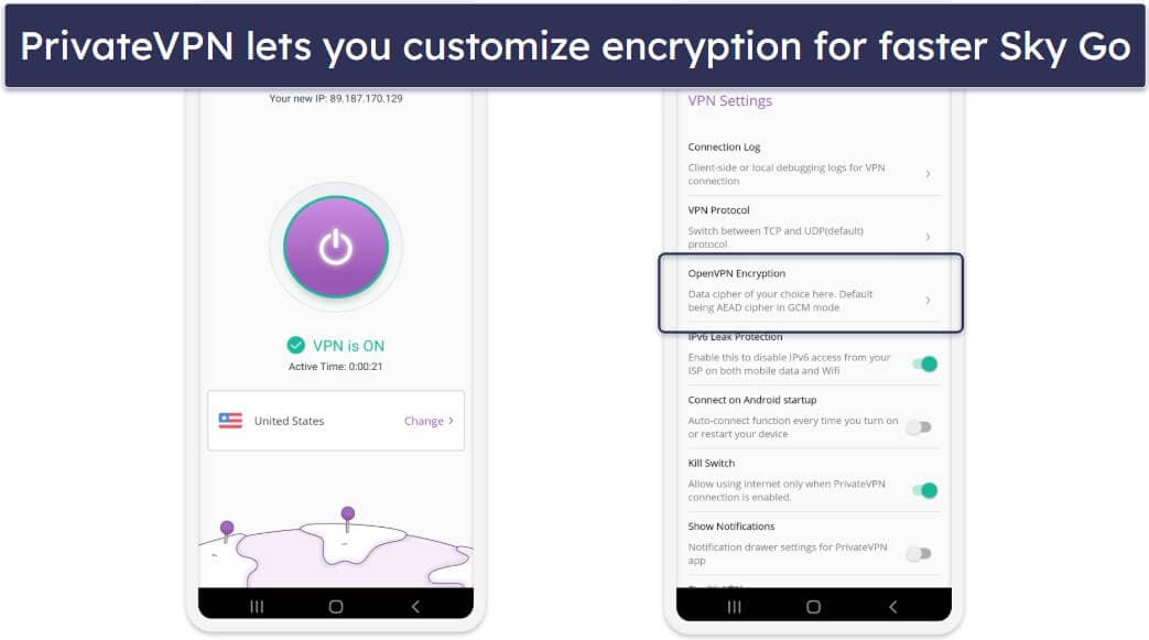 5. PrivateVPN — Works With Multiple Sky Go Sites + Customizable Encryption