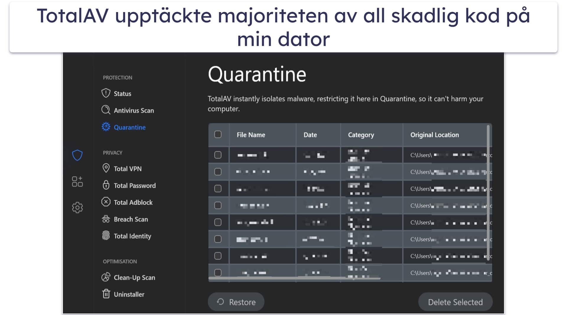 🥈2. TotalAV: Bäst för användarvänlighet (supernybörjarvänlig)