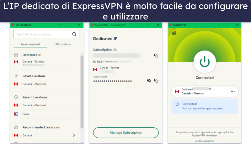 🥇1. ExpressVPN — La migliore VPN con IP dedicato