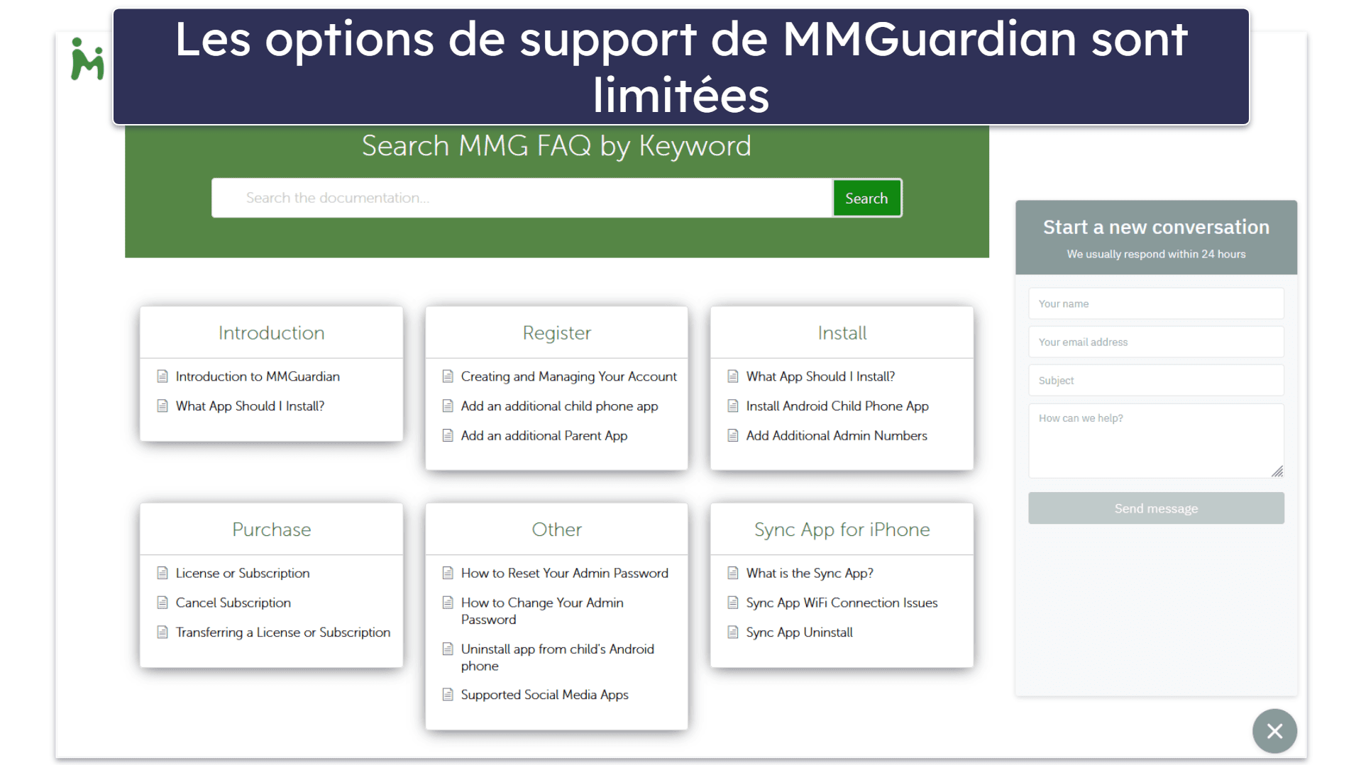 Service client de MMGuardian — Fonctionnel (mais rien d’exceptionnel)
