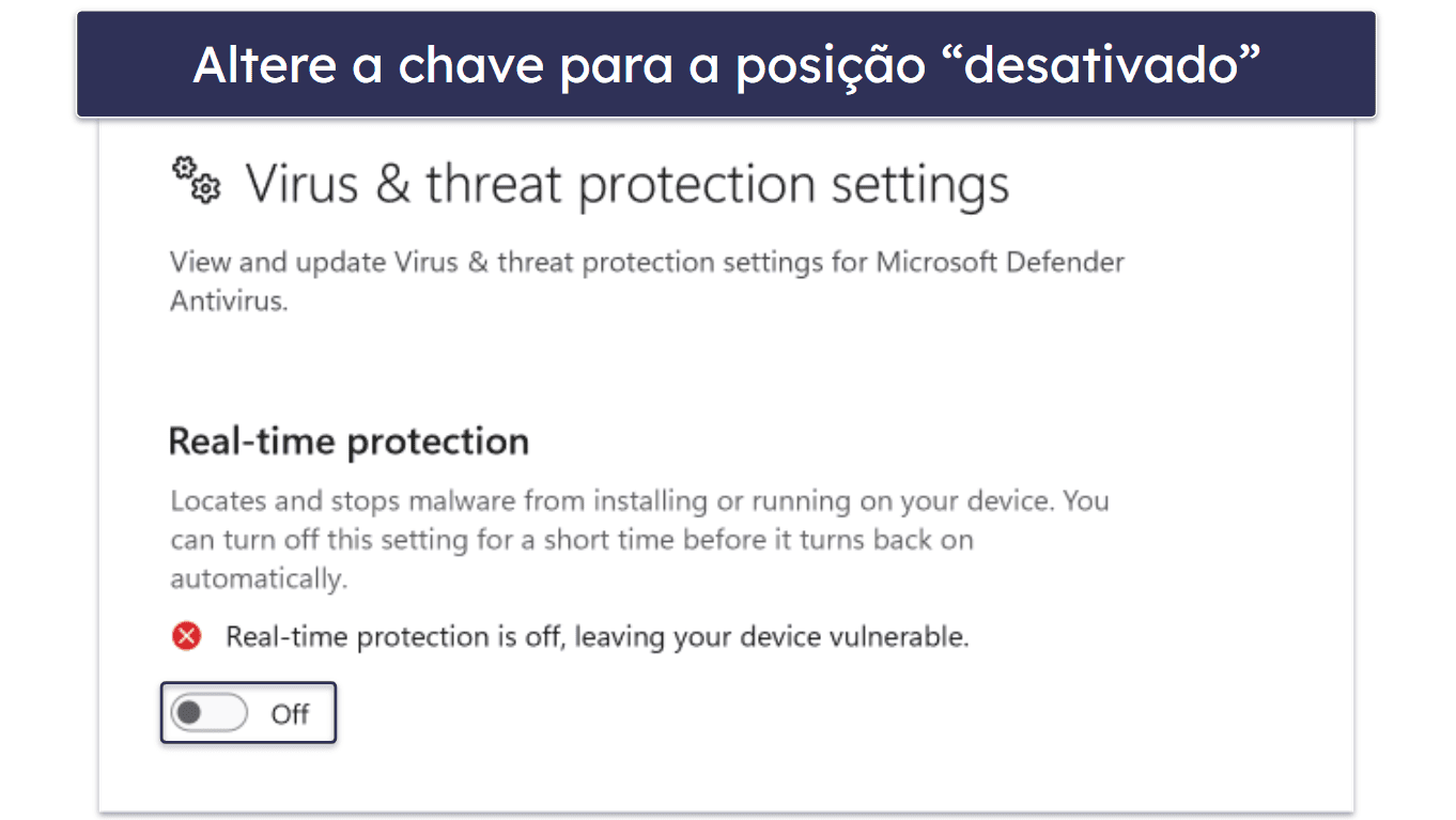 Como desativar temporariamente as proteções em tempo real do Microsoft Defender