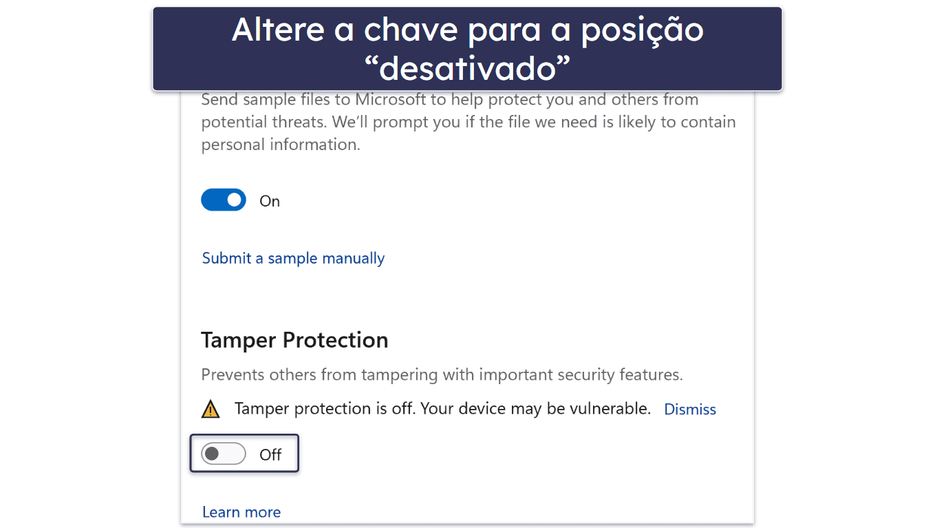 Como parar o Microsoft Defender Antivirus permanentemente