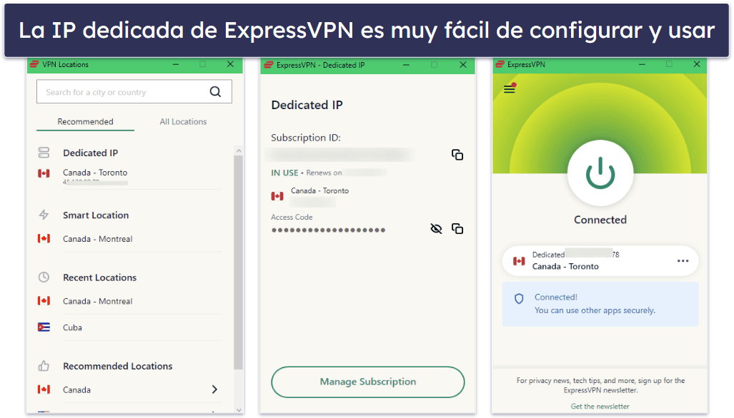 🥇1. ExpressVPN: la mejor VPN IP dedicada
