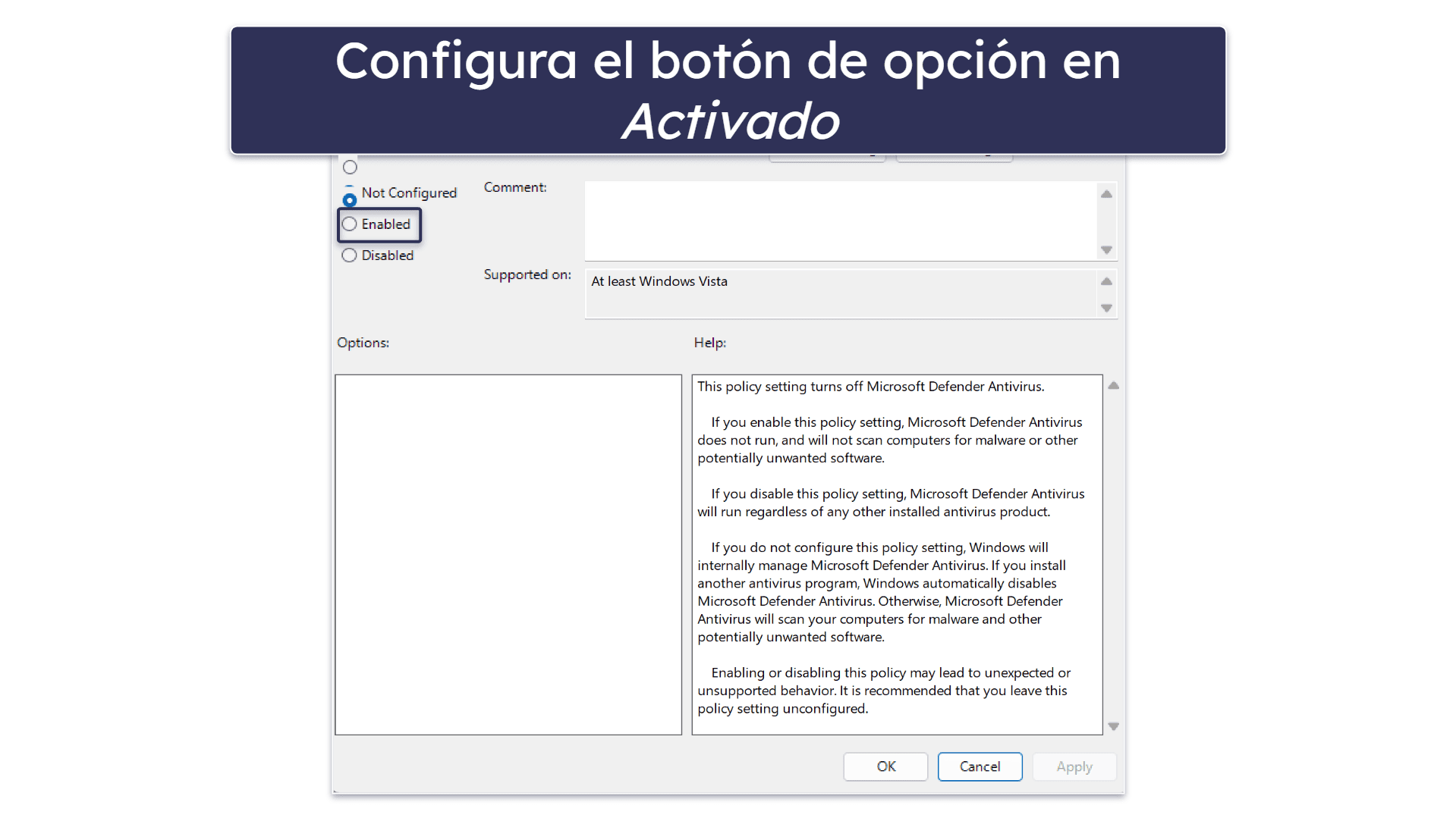 Cómo deshabilitar Windows Defender Antivirus de forma permanente
