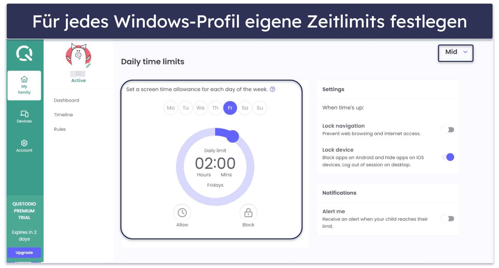 🥇 1. Qustodio — Beste Kindersicherung für Windows in 2026
