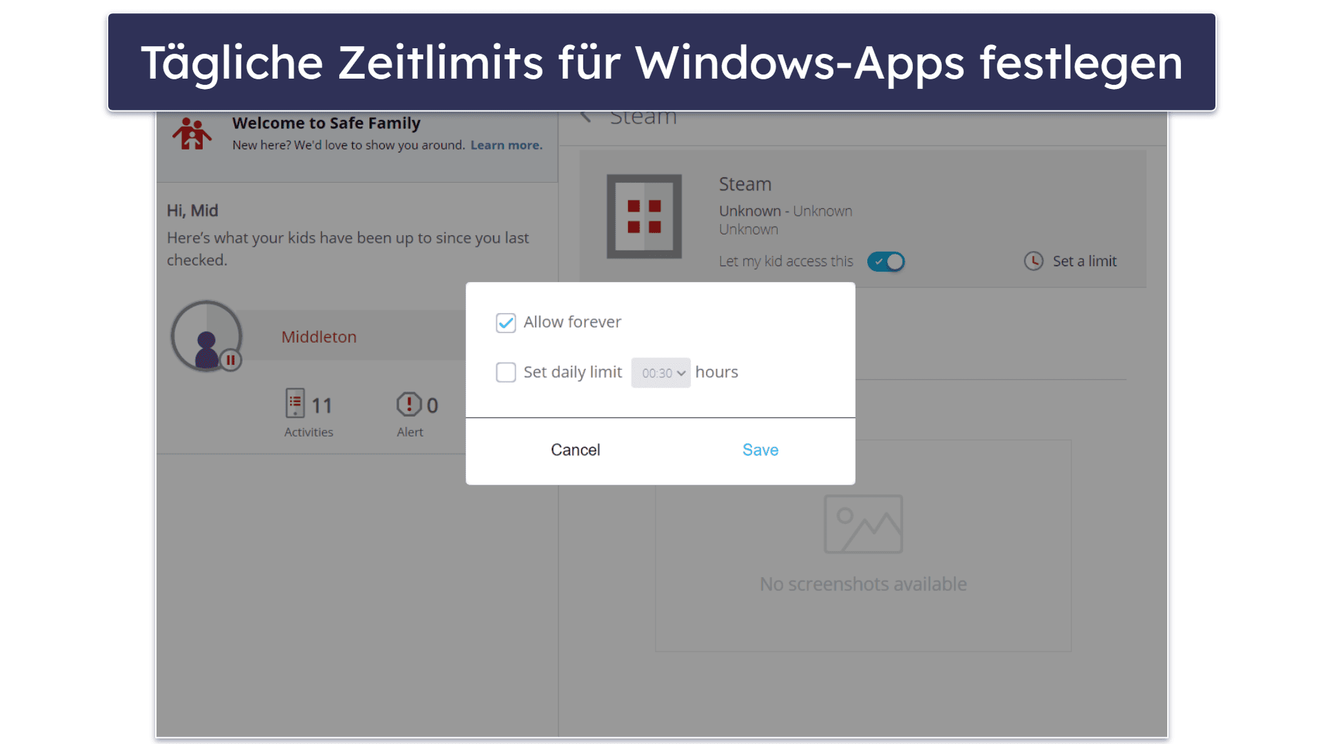 6. McAfee Safe Family — Sehr gute App-Filterung unter Windows