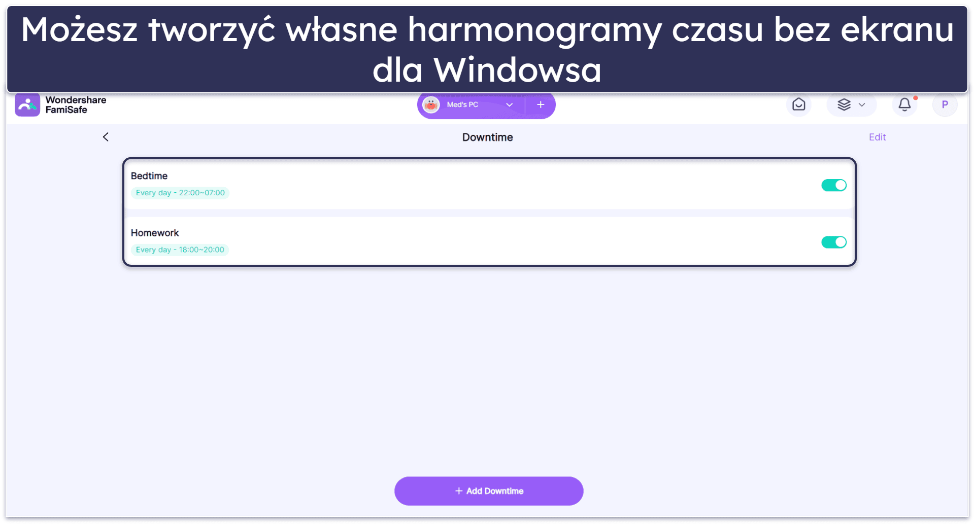 🥉 3. FamiSafe – dobre rozwiązanie do ustawiania limitów czasu w systemie Windows