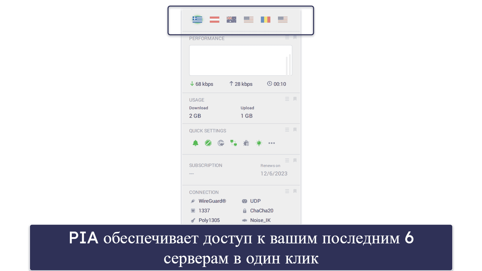 🥈2. Private Internet Access — настраиваемый VPN для получения израильского IP-адреса