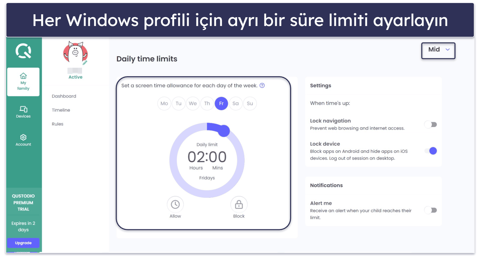 🥇 1. Qustodio – 2026 Yılının Windows İçin En İyi Ebeveyn Kontrol Programı