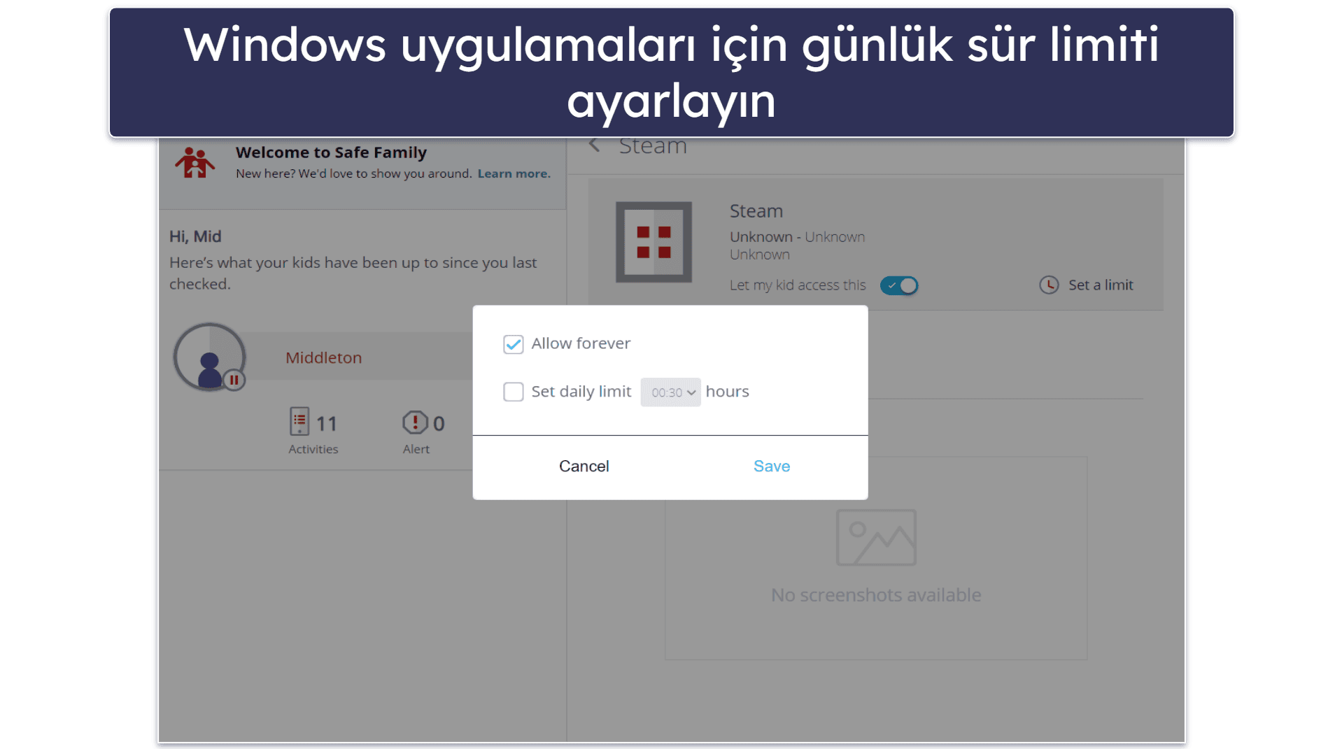 6. McAfee Safe Family – Windows’ta Harika Uygulama Filtreleme