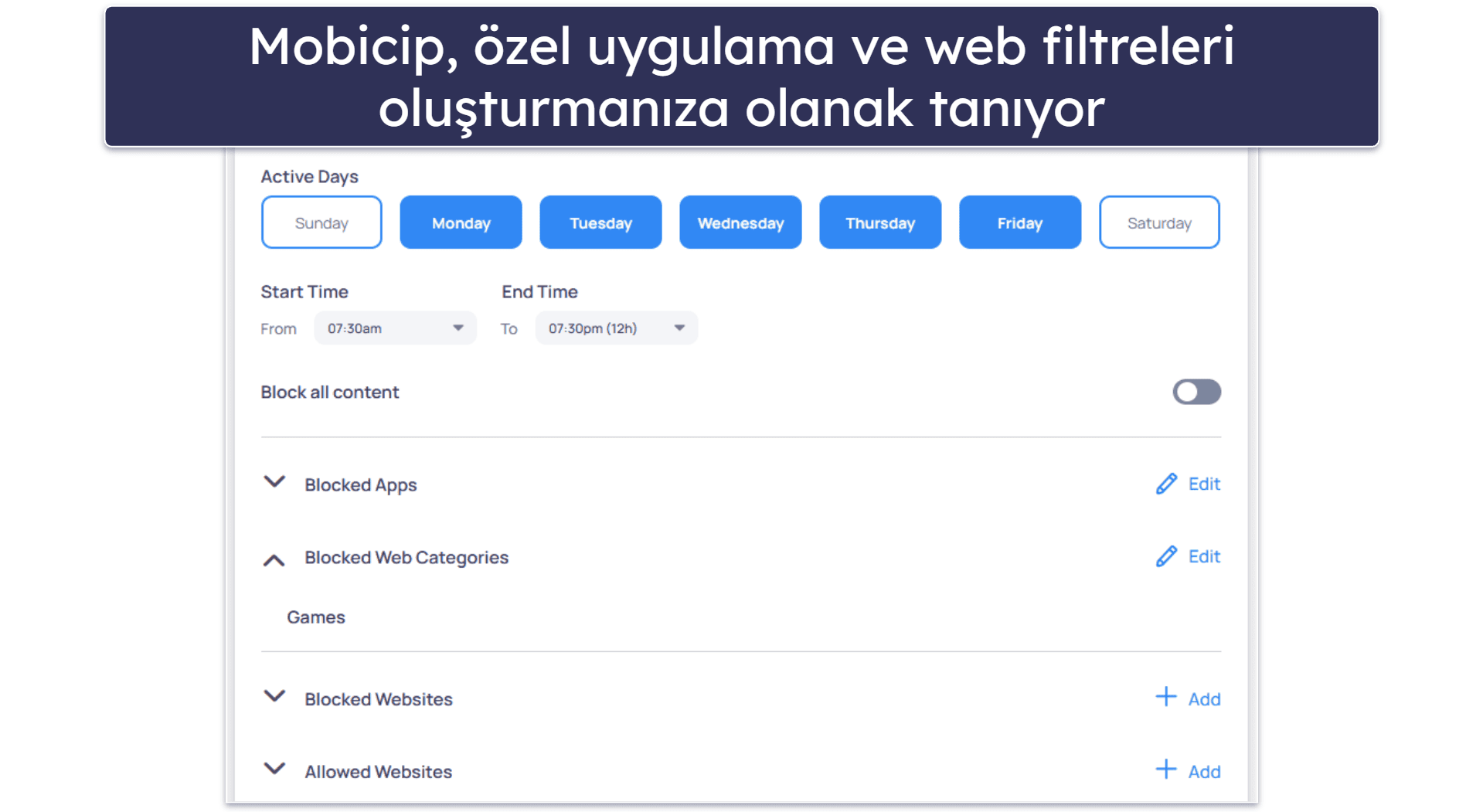 5. Mobicip – Windows İçin Kişiselleştirilebilir Web Filtreleri