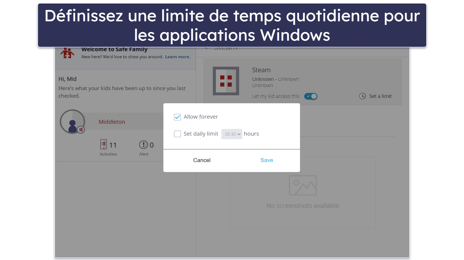 6. McAfee Safe Family — Une excellente appliication de filtrage sous Windows