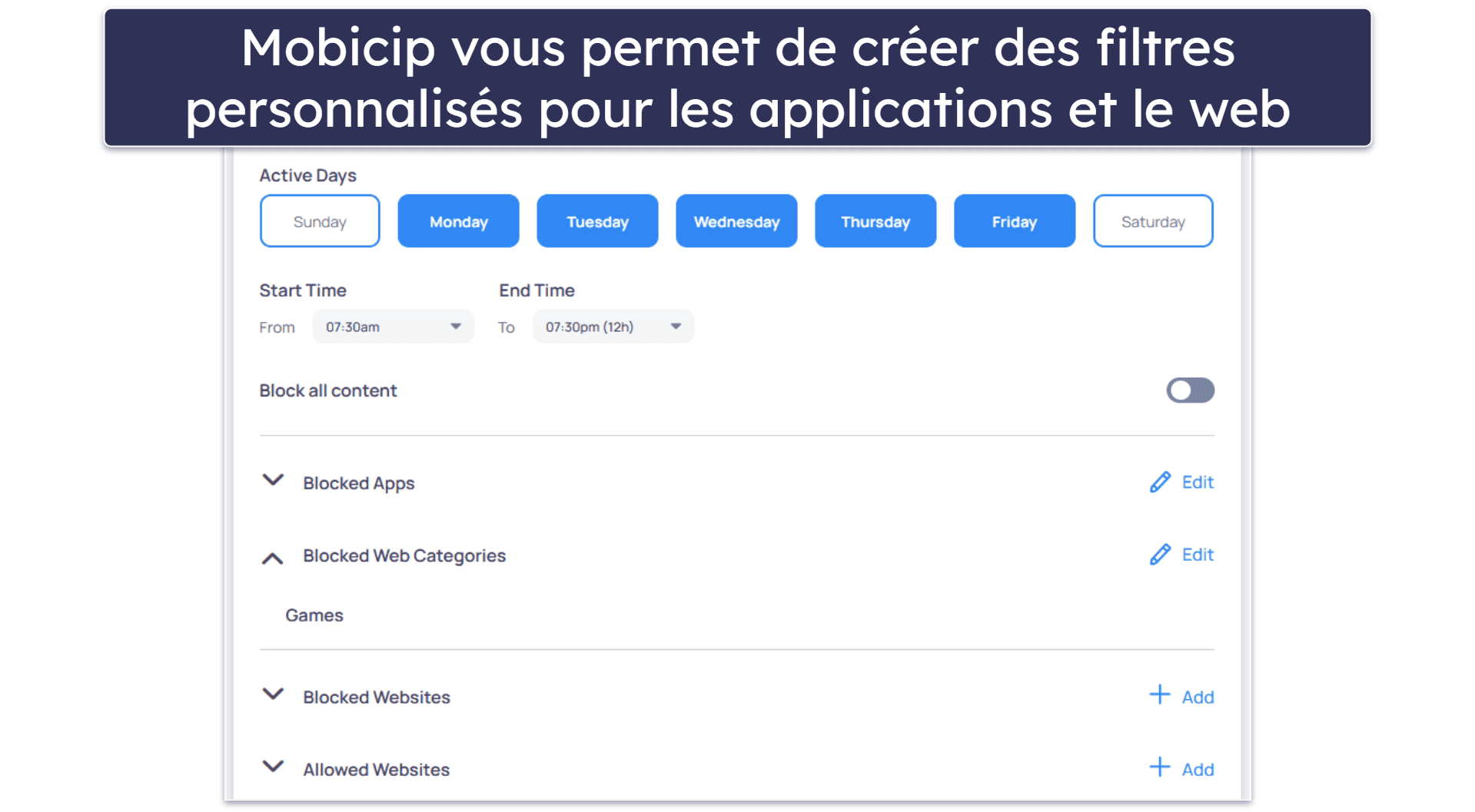 5. Mobicip — Filtres web personnalisables pour Windows