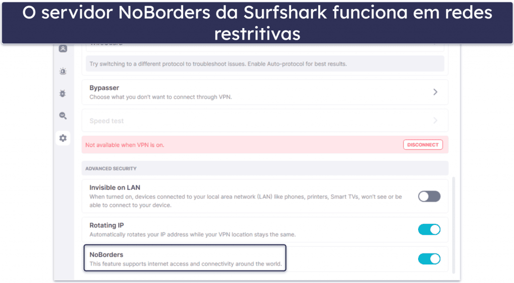 Recursos extras — A Surfshark oferece mais recursos extras