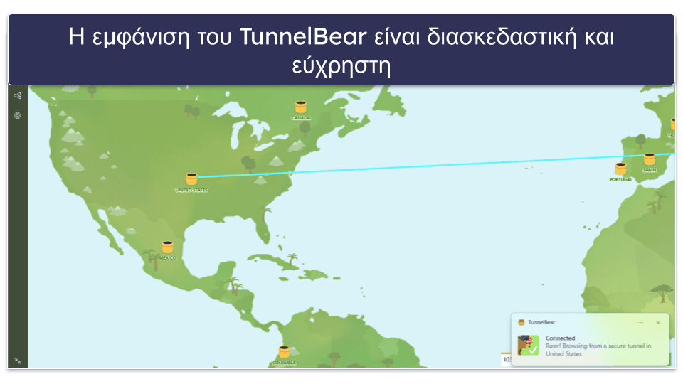 8. TunnelBear: ένα καλό VPN για αρχάριους