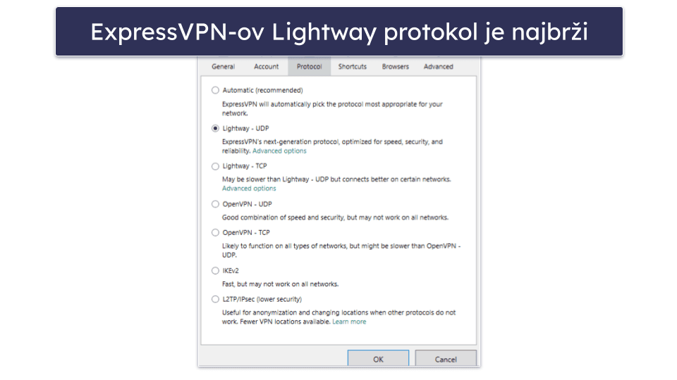 🥇1. ExpressVPN: Najbolji VPN za 2026 Vrhunska bezbednost, brzine i performanse