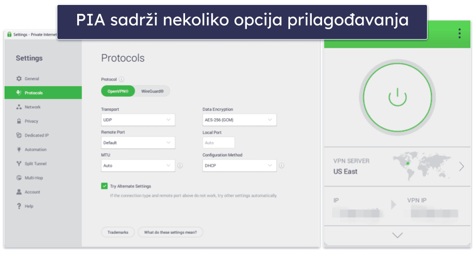 🥈2. Private Internet Access (PIA): Fleksibilan i svestran Odličan za torentovanje i strimovanje