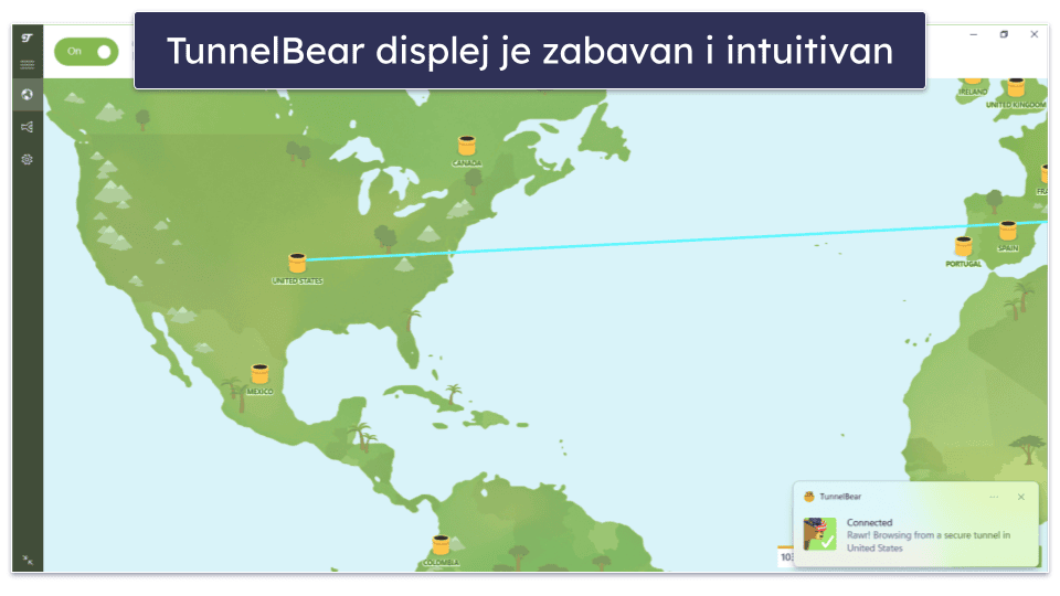 8. TunnelBear: Dobar VPN za početnike
