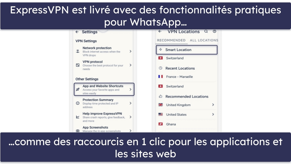 🥇1. ExpressVPN : Le meilleur VPN pour WhatsApp en 2026