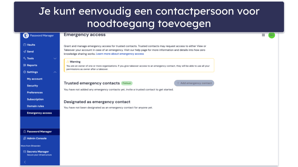 Bitwarden beveiligingsfuncties — een goede reeks aan functionaliteiten (inclusief een lokale hosting optie)